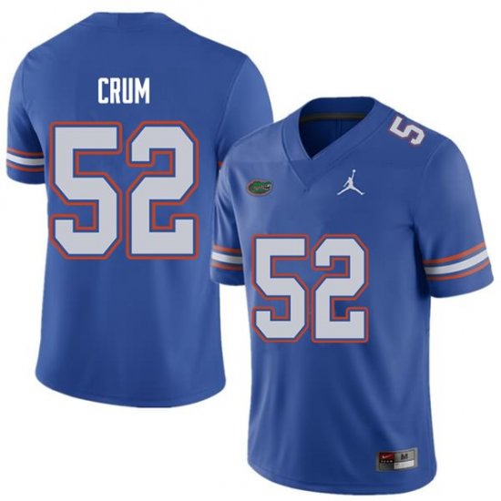 Men's Florida Gators #52 Quaylin Crum NCAA Jordan Brand Royal Authentic Stitched College Football Jersey OQC1362QS